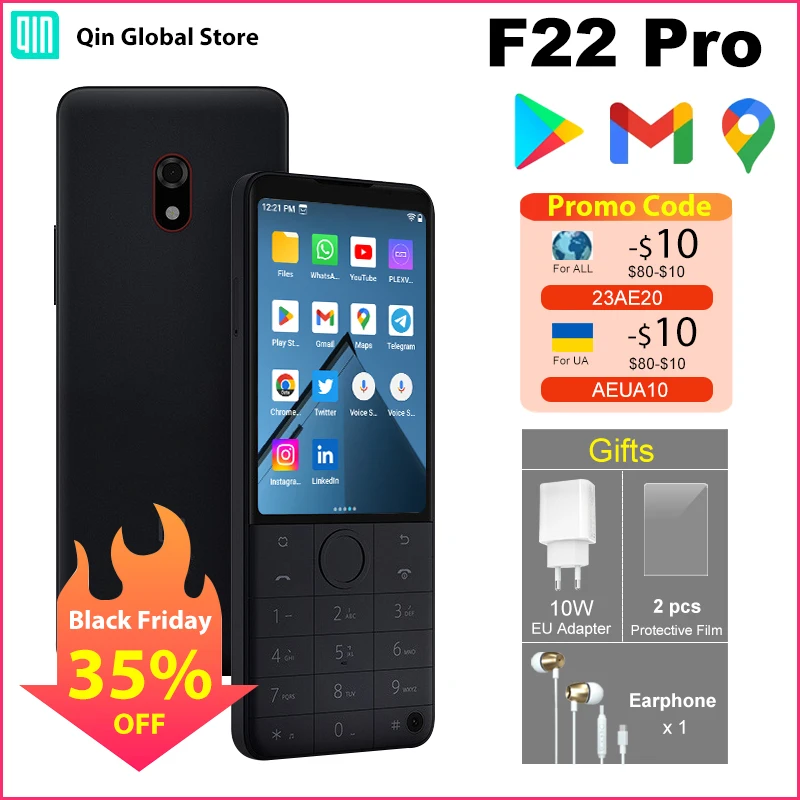 Qin F22 Pro Duoqin MTK Helio G85 Wifi 3.54 Inch 4GB 64GB Octa Core Bluetooth 5.0 Touch screen Global Version Play Store Phone