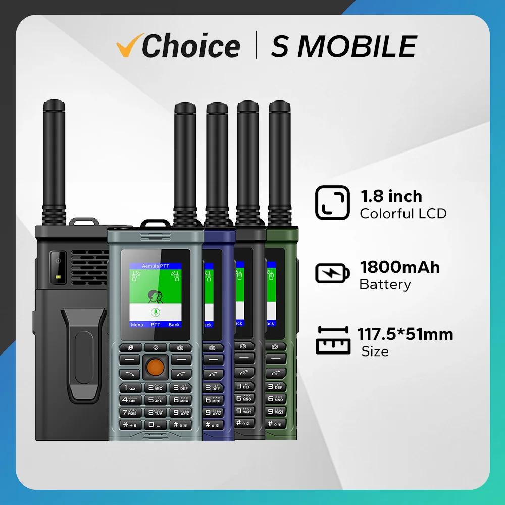Rugged Mobile Phone With Antenna Good Signal SOS Two SIM Car UHF Walkie Talkie Power Bank Torch Intercom Feature Cellphone