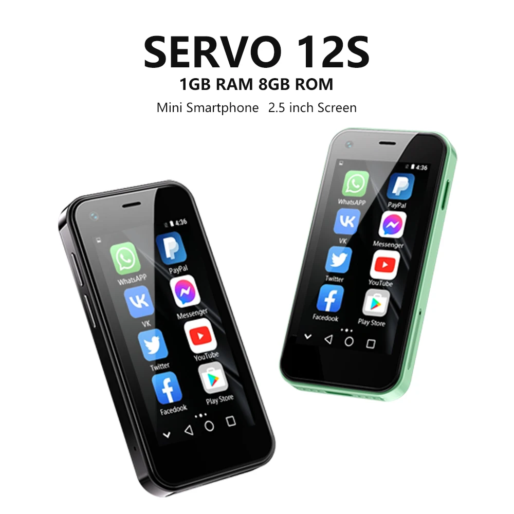 SERVO 12S Global Unlock Mini Smartphone Android System 2 SIM WCDMA Network WI-FI GPS Google Play 2.5“ Touch Screen Mobile Phones