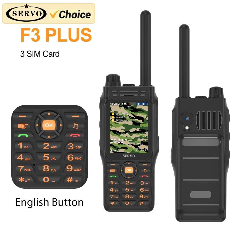 SERVO F3 Plus Original Rugged Mobile Phone 3 SIM Cards Walkie Talkie UHF 400-470MHz Power Bank Celulares Magic Voice  Cellphones