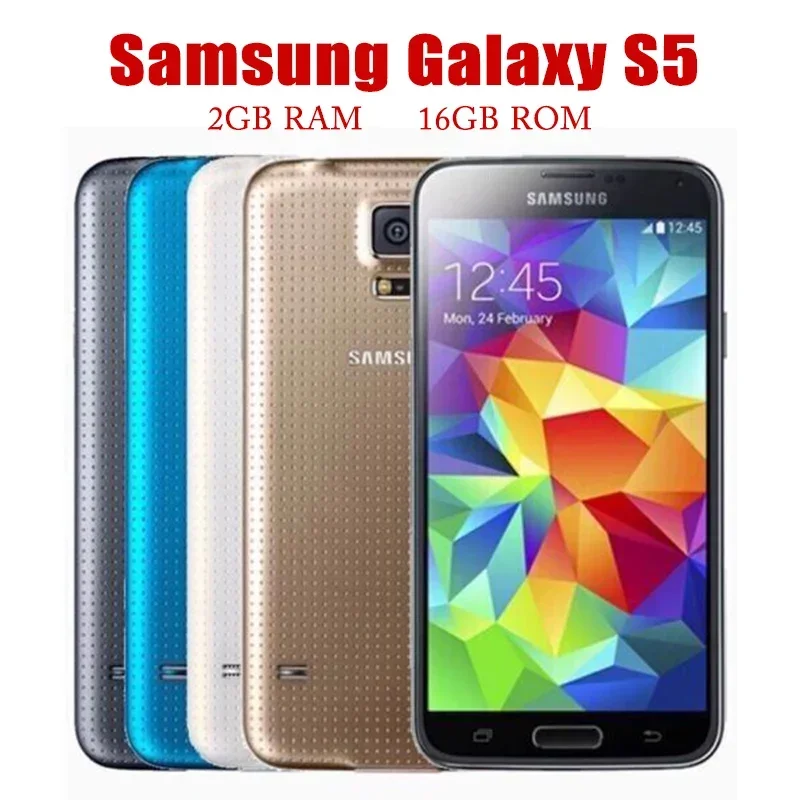 Samsung Galaxy S5  5.1 Inches Smartphone 2GB RAM 16GB ROM Quad Core 3G&4G 16MP GPS Original Unlocked Mobile Bar Phone