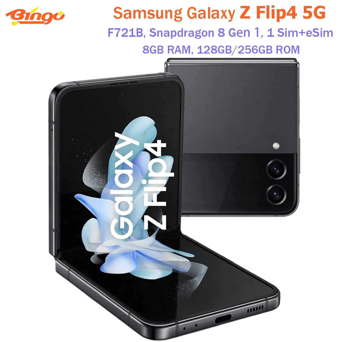 Samsung Galaxy Z Flip4 5G F721B 128GB/256GB Flod Android Mobile Phone Snapdragon 8 Gen 1 Octa Core 6.7\