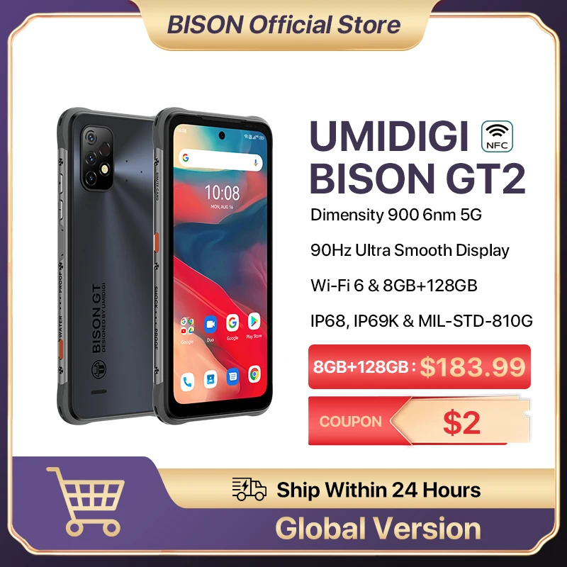 UMIDIGI BISON GT2 PRO Android 12 Rugged Smartphone Helio G95 6.5\