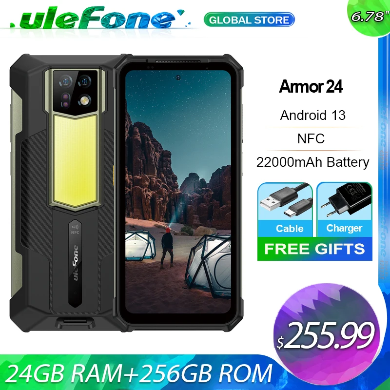 Ulefone Armor 24,NFC,24ГБ ОЗУ+ 256ГБ ПЗУ, 22000mAh,6.78\