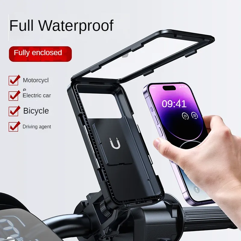 Universal Waterproof Bicycle Mobile Phone Holder Motorcycle Stands 360°Swivel Adjustable Bike Holder for 4.7-6.8\