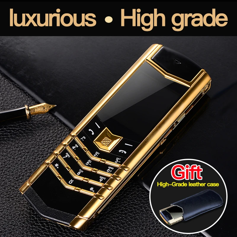 Unlock the luxury metal mobile phone GSM 2G dual analog dual standby Bluetooth mobile phone 1.8-inch screen MP3 FM