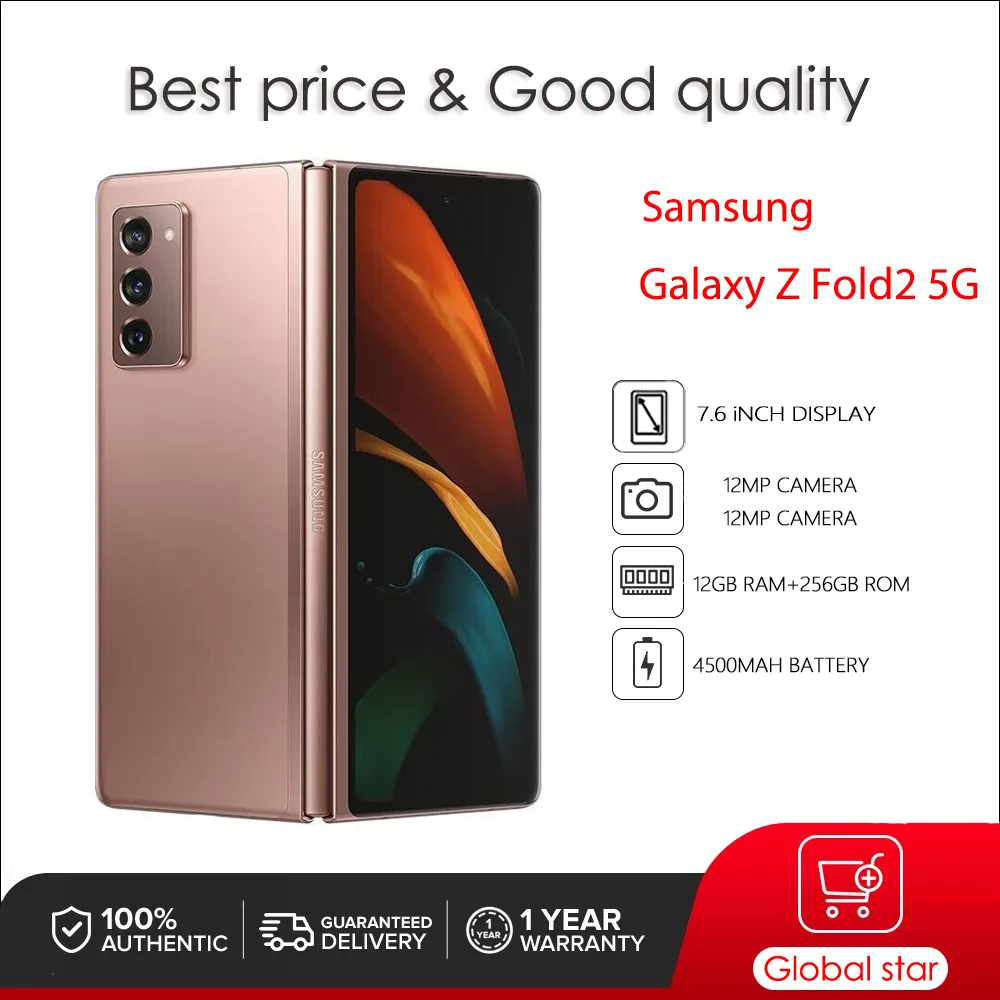 Unlocked Samsung Galaxy Z Fold2 5G Fold 2 Original 12GB+256GB 7.6\