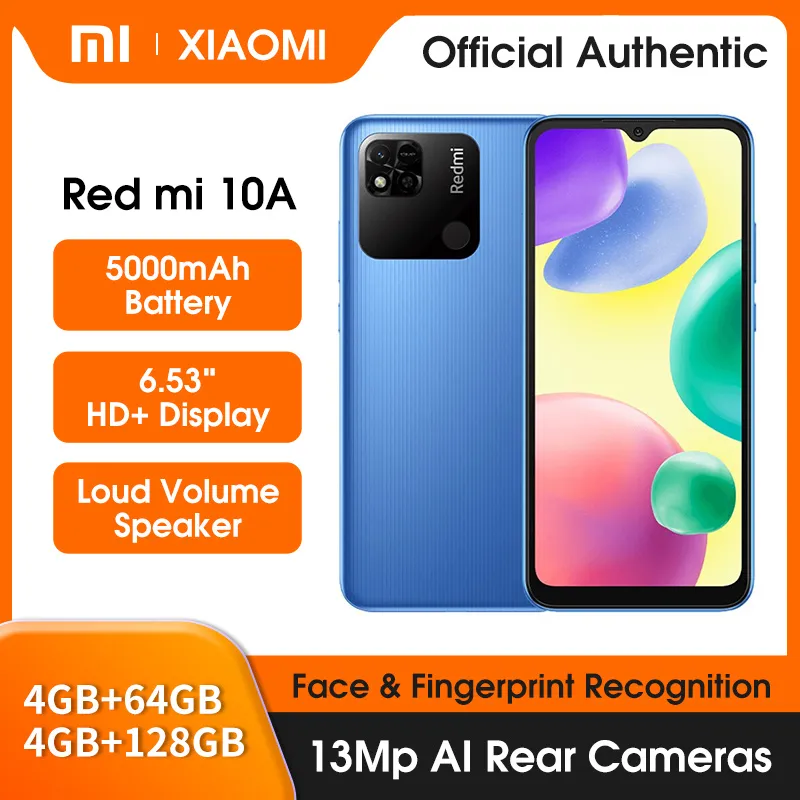 Xiaomi Redmi 10A Smartphone 5000mAh Battery 4GB+64GB/128GB Helio G25 Octa Core 6.53\