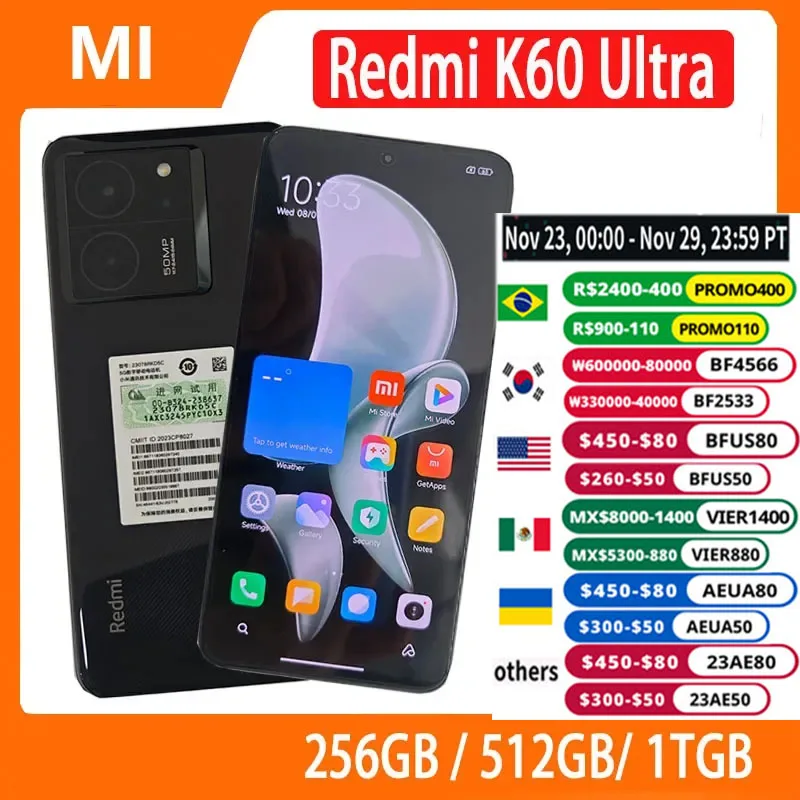 Xiaomi Redmi K60 Ultra Smartphone Dimensity 9200+ 6.67 inches 5000mAh Battery 120W Fast Charging Bluetooth 5.4