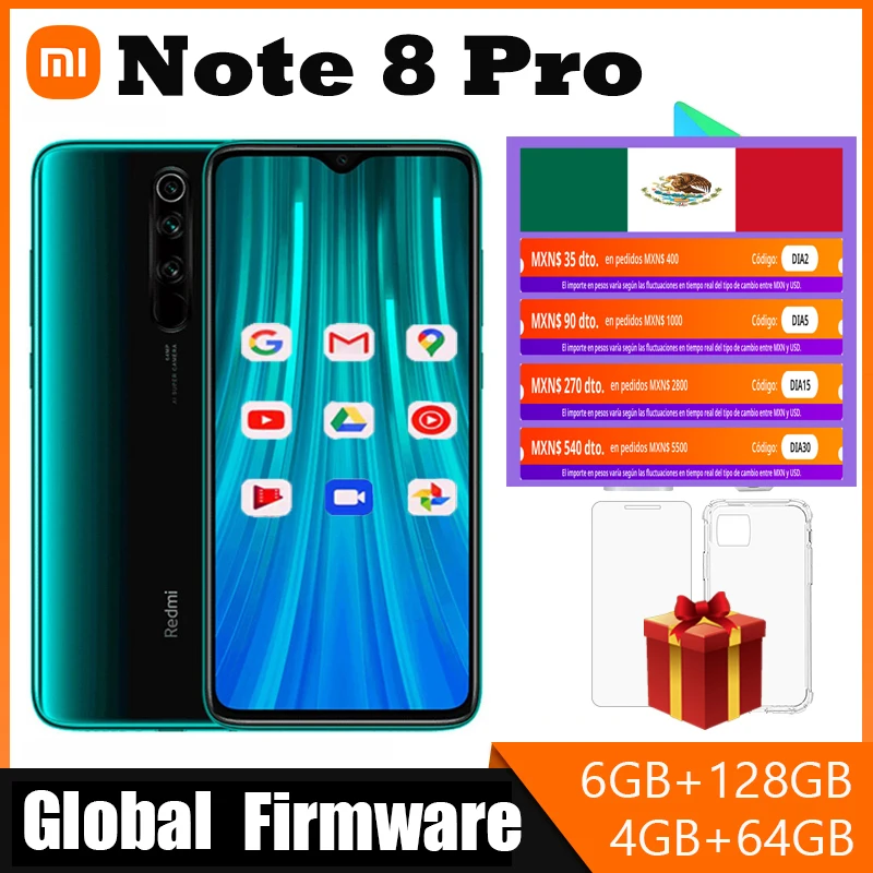 Xiaomi Redmi Note 8 Pro smartphone Global ROM  Smartphone Helio G90T 4500mAh 64MP  6G+128G 8+128G