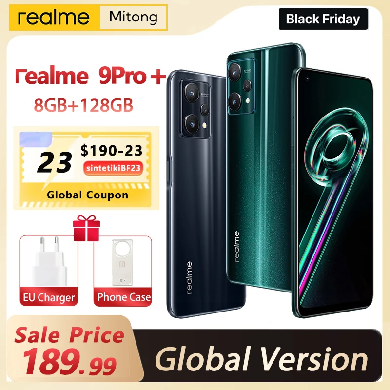 realme 9 Pro Plus 5G Dimensity 920 Sony Imx766 Ois Camera 6.4” 90Hz 60w Superdart Amoled Display 8GB 128GB Global Version NFC