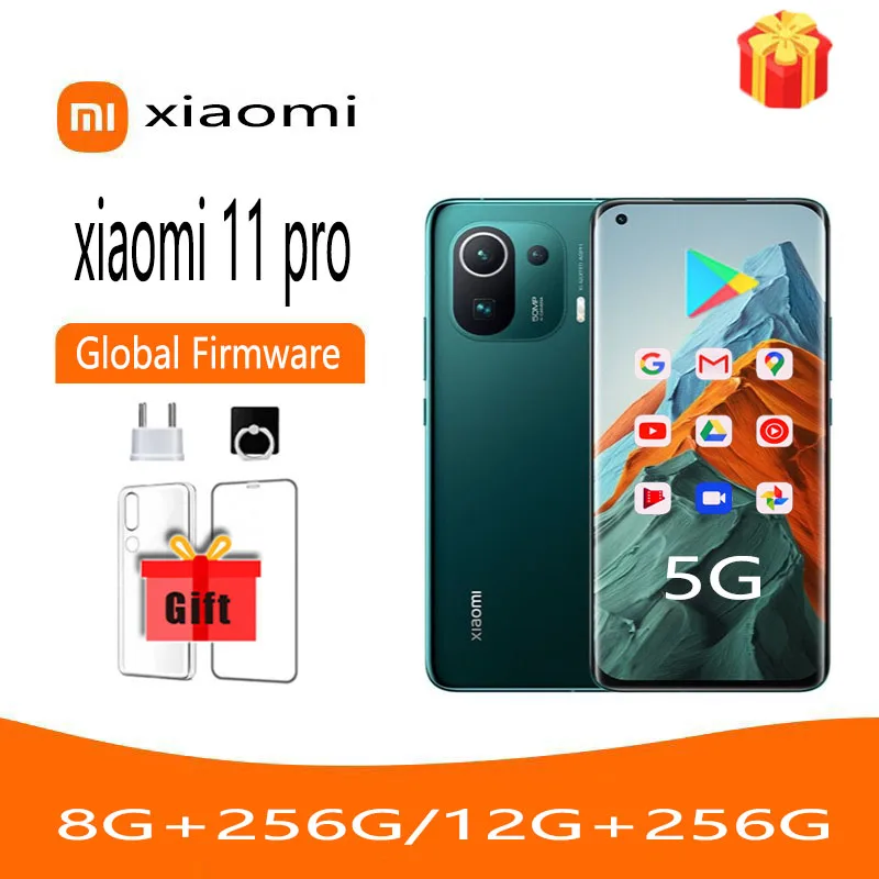 wireless (Wireless reverse) 5G celular Xiaomi 11 Pro 12G 256G zoom Global rom Snapdragon888 6.81inch 67W 50MP Smartphone