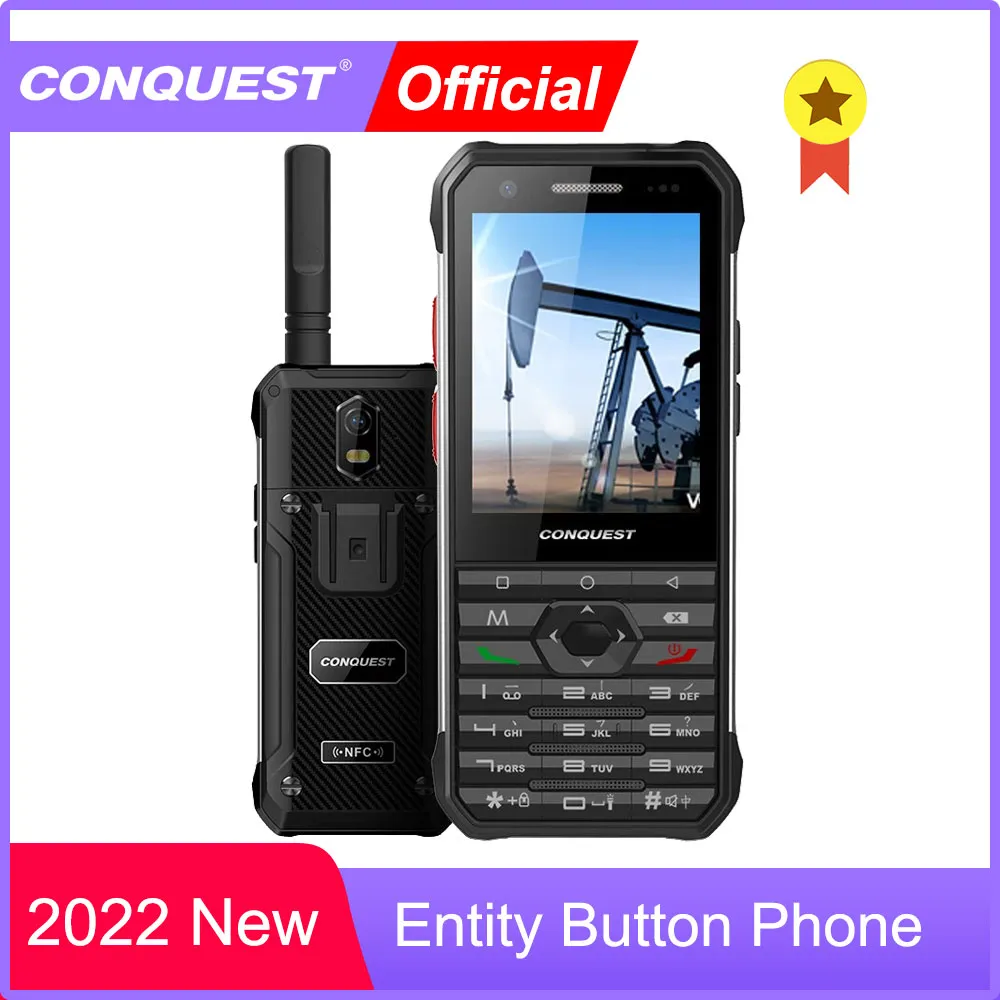 2023 New CONQUEST F3 Unlocked 4G Dual SIM Rugged Mobile Phone Keyboard Support  Cellphones with Strong Flash