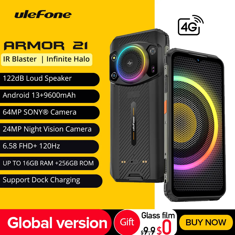 (2023 New) Ulefone Armor 21 Smartphone G99   Android 13 16GB RAM 256GB ROM Rugged Phone 64MP 9600mAh moblie phone global version