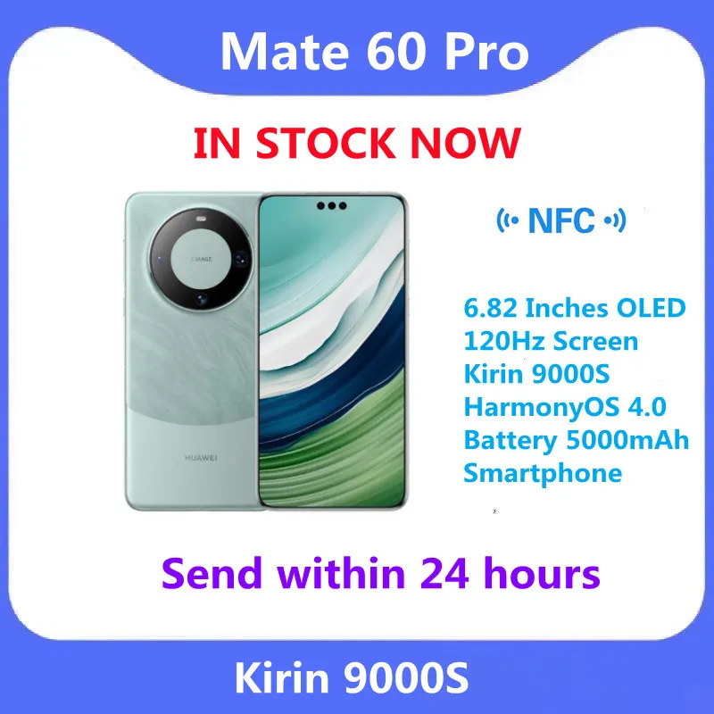 2023New Huawei Mate 60 Pro Mobile Phone 6.82 Inches OLED 120Hz Screen Kirin 9000S HarmonyOS 4.0 Battery 5000mAh Smartphone