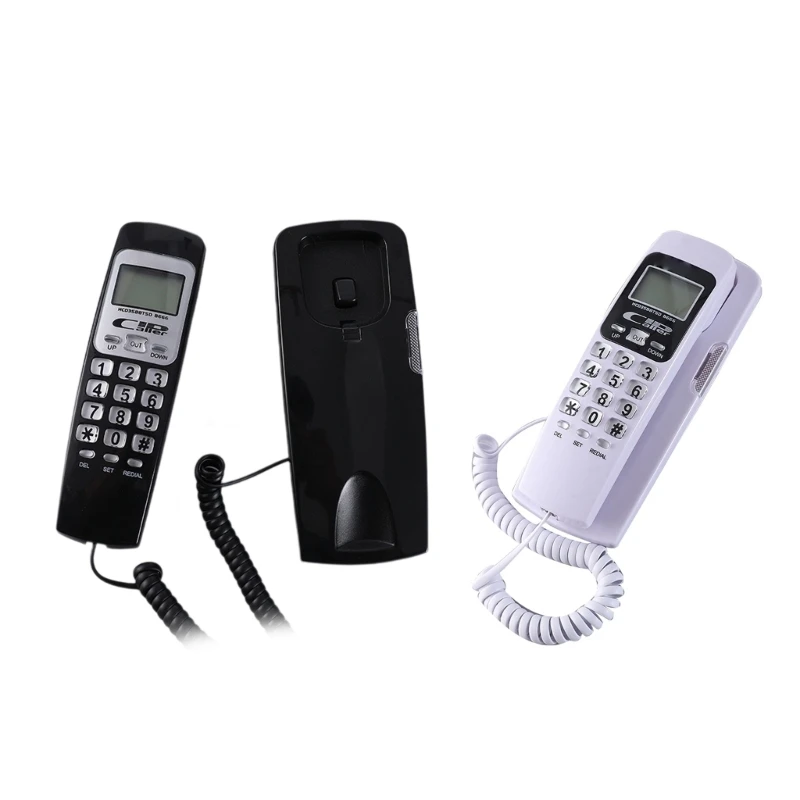 B666 Corded Phone Small Corded Landline Redialing LCD Display Home Office Telephone Fixed Landline J60A