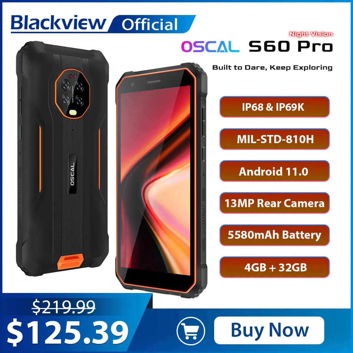 Blackview Oscal S60 Pro Smartphone Night Vision IP68 Waterproof Rugged 5.7\