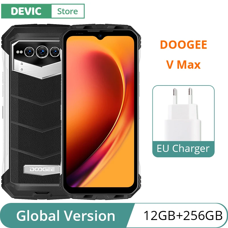 DOOGEE V Max 5G Global Version Smartphone Dimensity 1080 Octa Core 22000mAh Massive Battery 120Hz Display 108MP Triple Camera