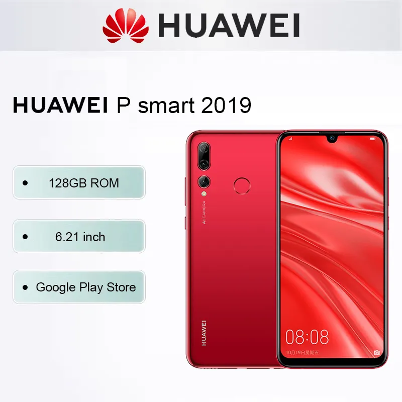 HUAWEI P smart 2019 Smartphone Android 6.21 inch 128GB ROM Hybrid Dual SIM 16MP+13MP Mobile phones Google Play Store