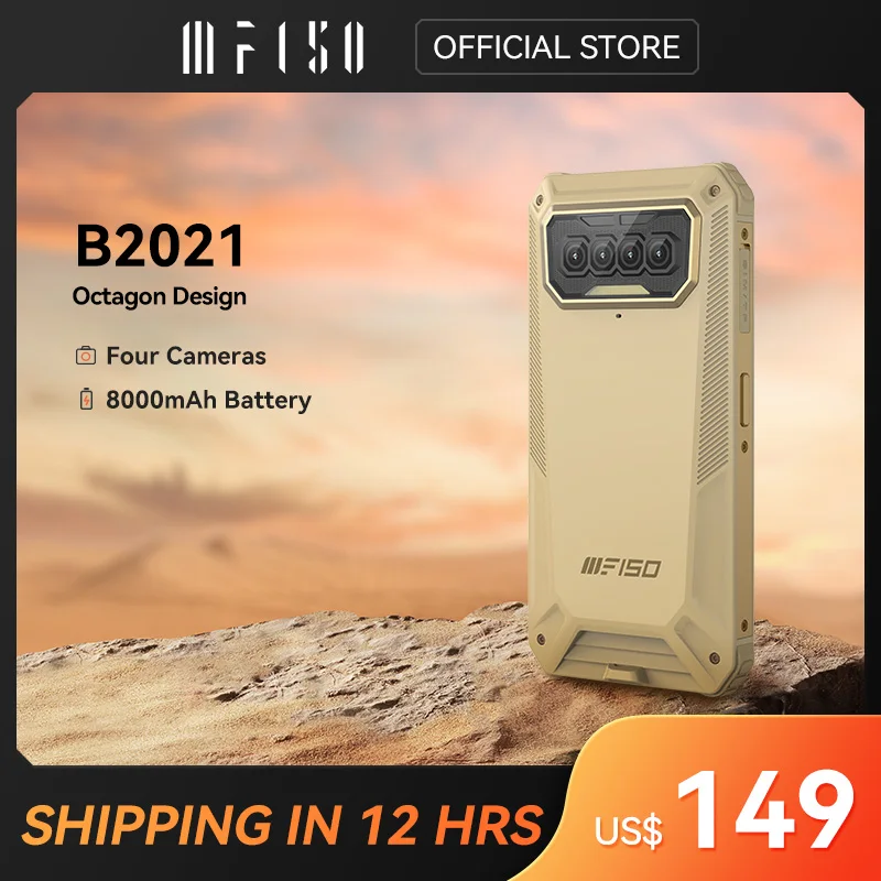 IIIF150 B2021 8000mAh Helio G25 Octa Core Mobile Phone 5.86”HD+ Waterproof Rugged Smartphone 6GB+64GB 13MP Quad Camera IP68/69K