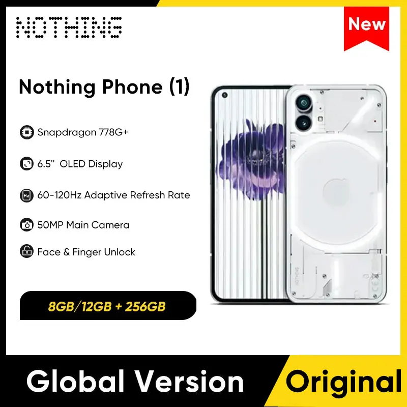 [In Stock] Nothing Phone (1) Global Version 5G Smartphone 6.55” OLED Display Mobile Phone Snapdragon 778G+ Cellphone 4500mAh