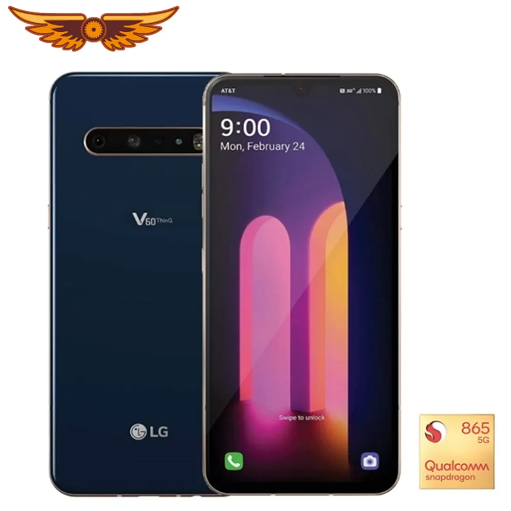 LG V60 ThinQ 5G V600TM 6.8“Octa-core 8GB RAM 128GB ROM 64MP Triple Camera 1 SIM Fingerprint Original Unlocked Cellphone