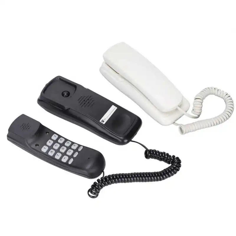 Mini Phone Office Telephone Desktop Wall Mountable Telephone Home Landline Phone Fixed Wired Phones for Home Office Hotel Use