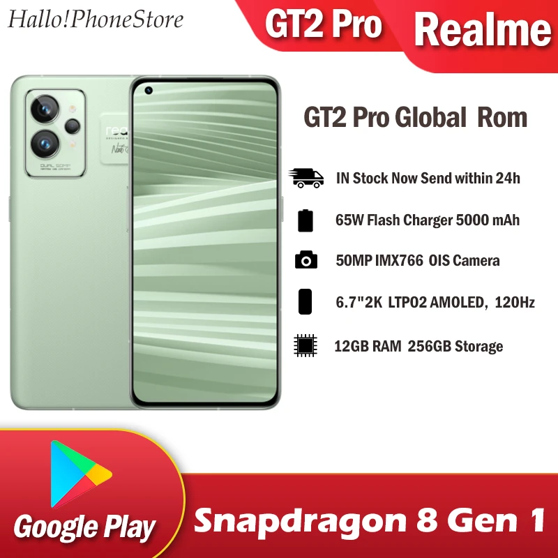 NEW Global Rom Realme GT2 Pro GT 2 Pro 5G Snapdragon 8 Gen1 120HZ 2K AMOLED 5000mAh Battery 65W SuperCharge 50MP NFC