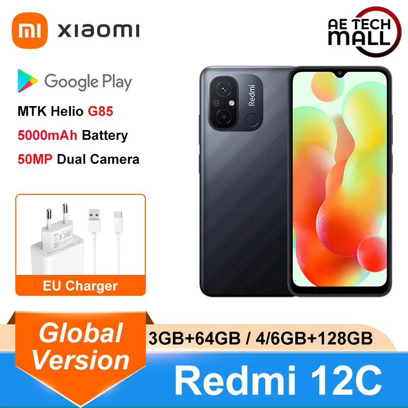 New Xiaomi Redmi 12C Global Version 64GB/128GB MTK Helio G85 6.71\