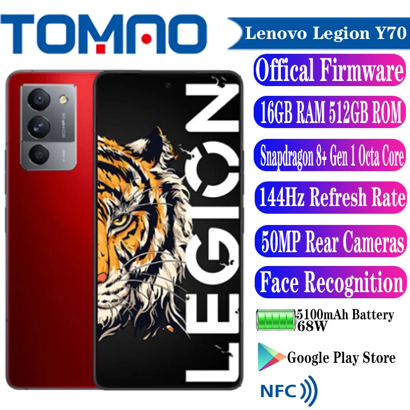 Official New Lenovo Legion Y70 Gaming SmartPhone Snapdragon 8+ Gen 1 Octa Core 6.67\