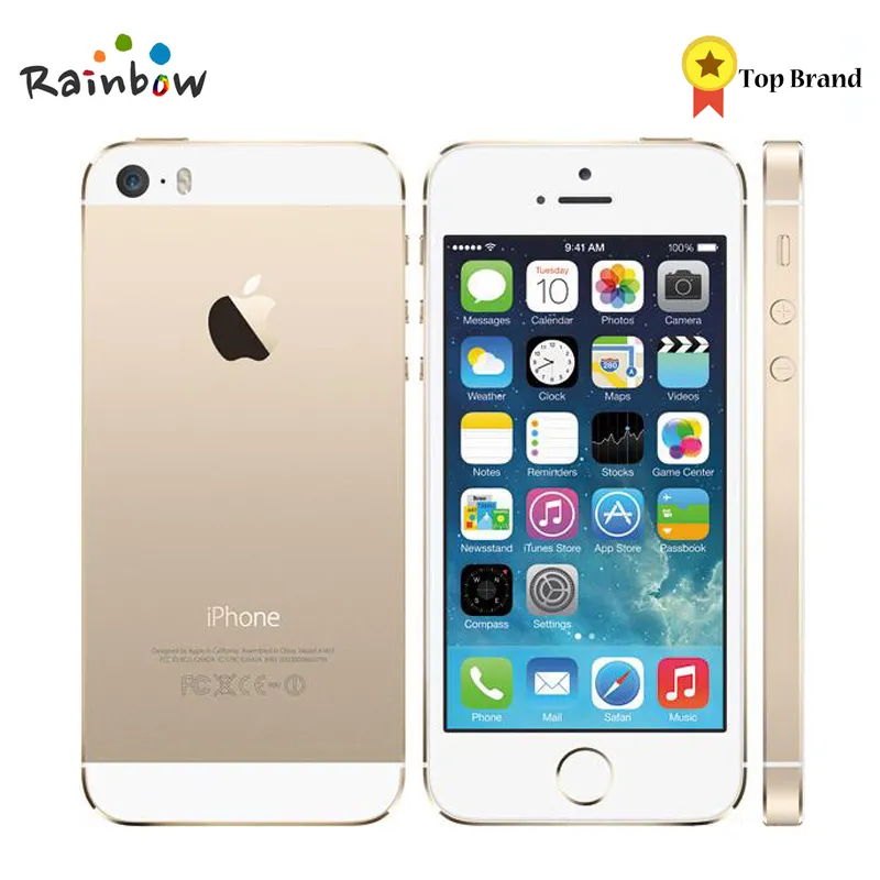 Original Apple iPhone 5s Unlocked 16GB / 32GB ROM 8MP Camera 1136×640 pixel WIFI GPS Bluetooth Cell phone multi language