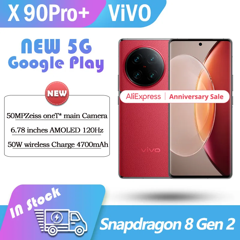 Original NEW 5G Vivo X90 PRO+ Pro Plus Snapdragon8 Gen2 5G  GooglePlay  Android 13 NFC OTA  V2227A 80W 4700mAh Original