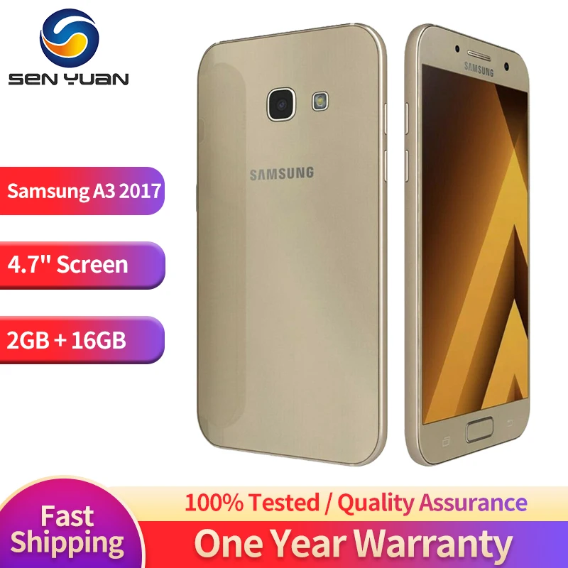 Original Samsung Galaxy A3 2017 A320F 4G LTE Mobile Phone 4.7\