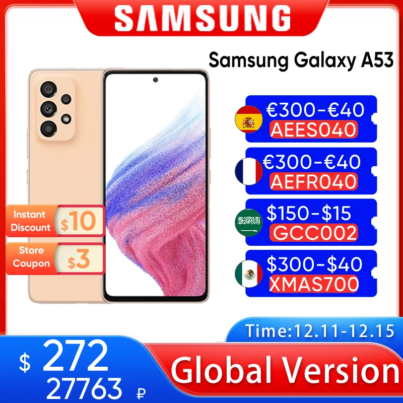 Original Samsung Galaxy A53 5G Exynos 1280 Super AMOLED 120Hz 5000mAh 25W Fast Charge Android 12