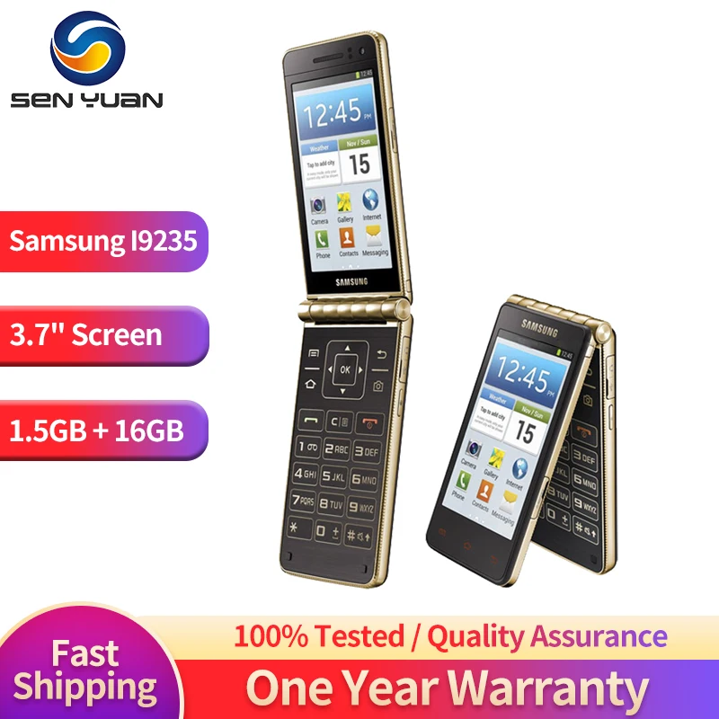 Original Samsung Galaxy I9235 Dual-Core 3.7” Display 1.5GB RAM 16GB ROM 8MP Camera Unlocked Android Classical Flip Mobile Phone