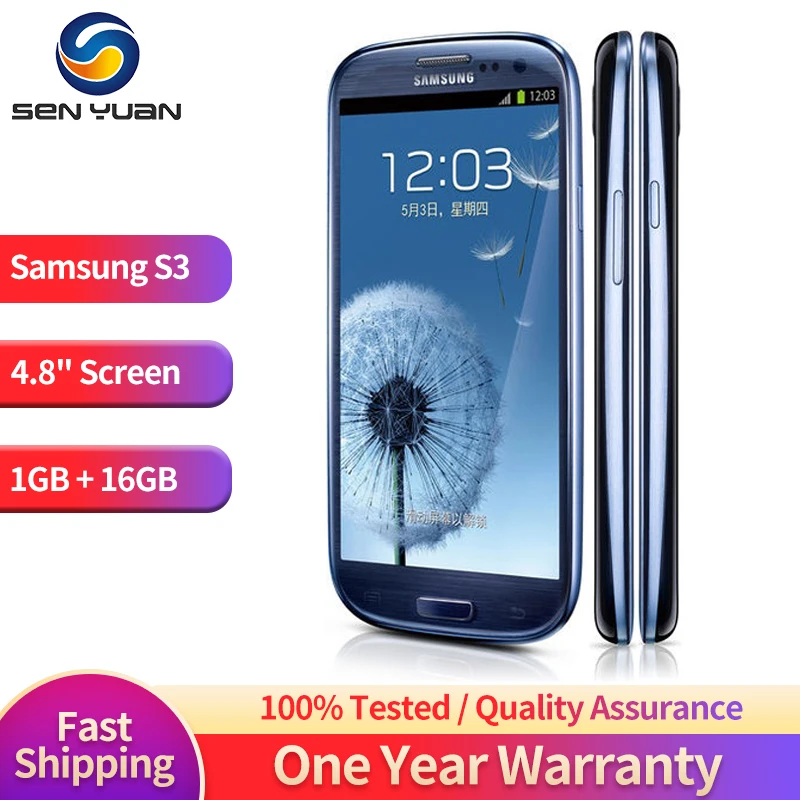 Original Samsung Galaxy S3 I9300 I9305 3G Mobile Phone 4.8” 1GB RAM 16GB ROM CellPhone Quad Core Android SmartPhone