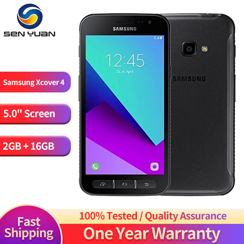 Original Samsung Galaxy Xcover 4 G390F 4G Mobile Phone 5.0” 2GB RAM 16GB ROM 13.0MP Quad Core Android SmartPhone LTE Cellphone