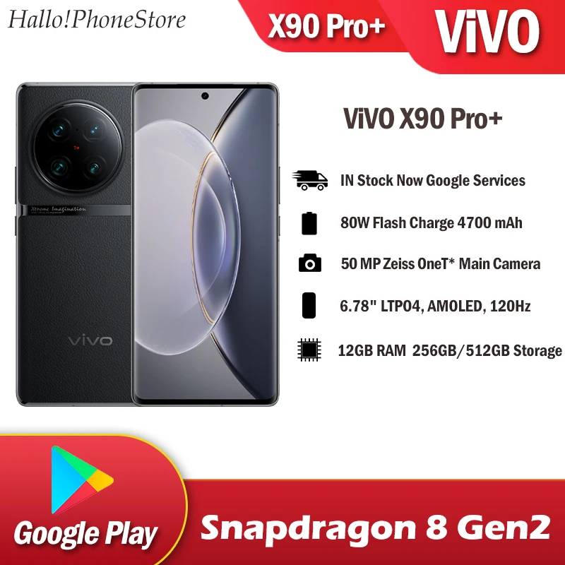 Original VIVO X90 PRO+ Pro Plus Snapdragon 8 Gen 2 5G GooglePlay  Android 13 NFC OTA V2227A OTG 80W 4700MAh 50MP Camera Ph