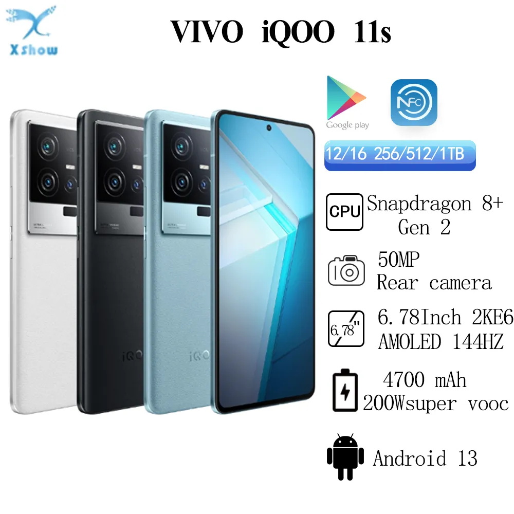 Original VIVO iQOO 11s Snapdragon 8 Gen2 50MP Rear Camera OIS 2K E6 6.78” AMOLED 144HZ 4700mAh 200W SuperVOOC OTA NFC