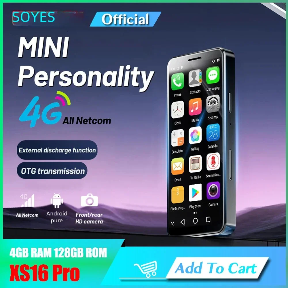 SOYES XS16 Pro 4GB RAM 128GB ROM Android 10.0 Smartphone 2100mAh Face ID NFC 4G LTE Type-C OTG 4‘’ Screen Small Phone