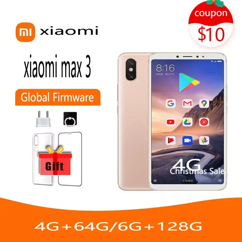 Xiaomi Mi Max 3 Snapdragon 636 Back Fingerprint  6.9 inch Screen 12MP Bluetooth 5.0 Android Smartphone