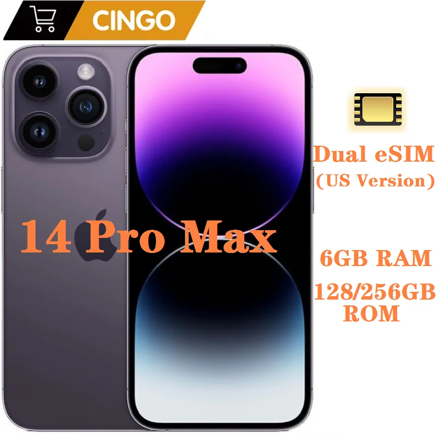 iPhone 14 Pro Max Dual eSIM 128/256GB  ROM 6GB RAM 6.7\