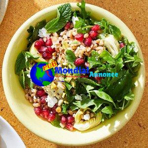 Farro Salad with Arugula, Artichokes & Pistachios
