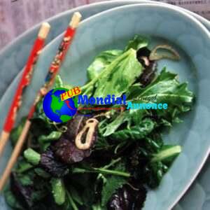 Asian Green Salad with Sweet Shallot French dressing