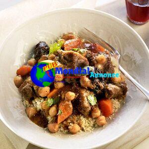 Moroccan Lamb Stew with Chickpeas and Prunes