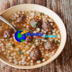 Moroccan Lamb Meatball and Couscous Soup