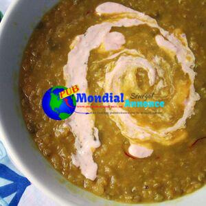 Purple Lentil Soup with Harissa Yogurt