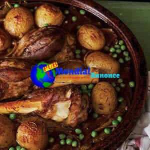 Lamb Tagine With Potatoes and Peas (L’Ham Bel B’Tata Wa Jeblana)