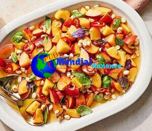 Peach Salad with Peanuts and Chile