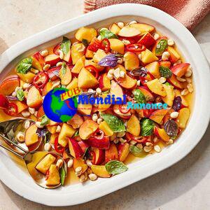 Peach Salad with Peanuts and Chile